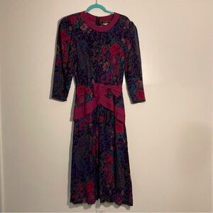 Vintage Plaza South Floral Paisley Dress | Size 2 | Golden Girls | 80s Ladies